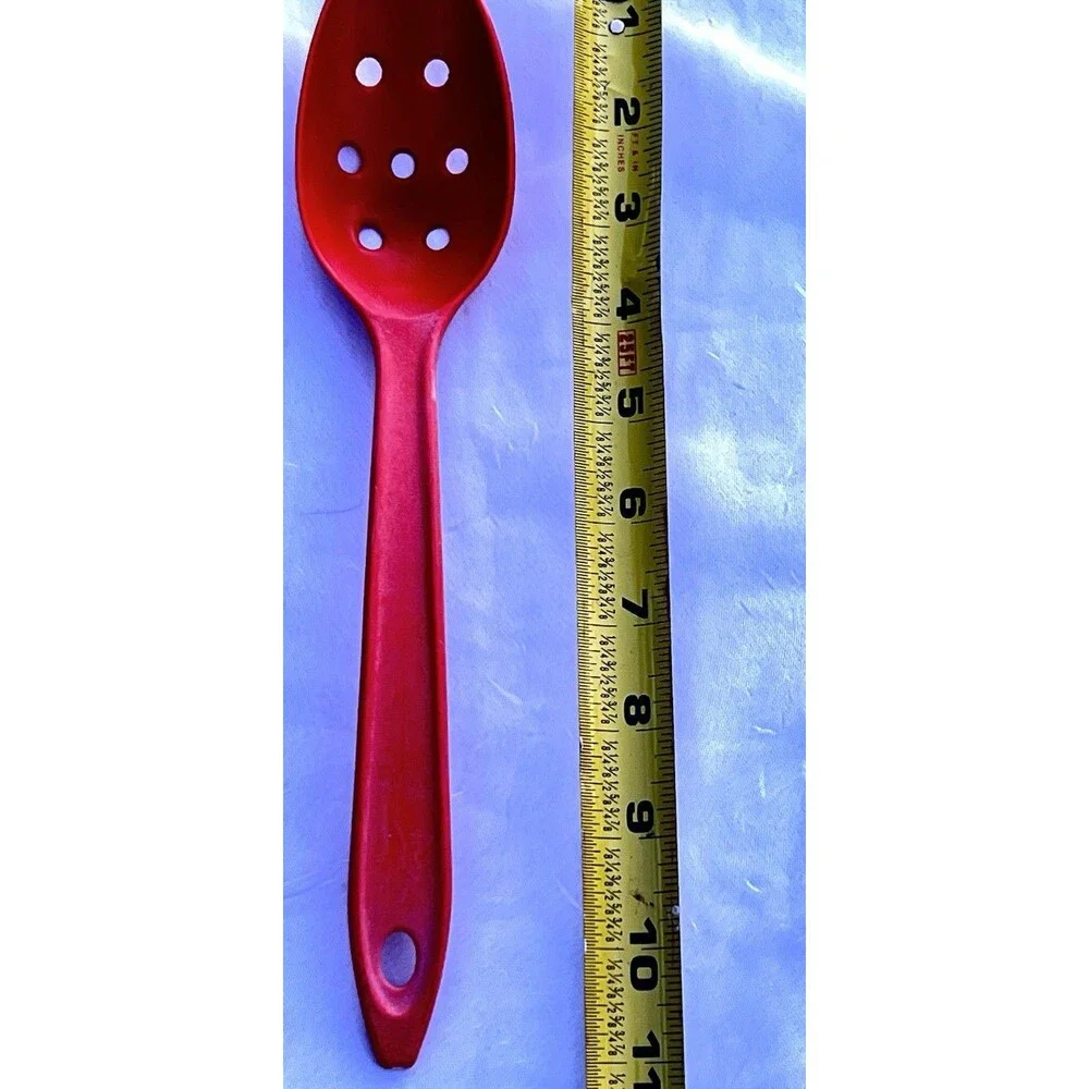 Vintage Hutzler LOPOL No. 700P Red Slotted Serving Spoon USA MCM Retro